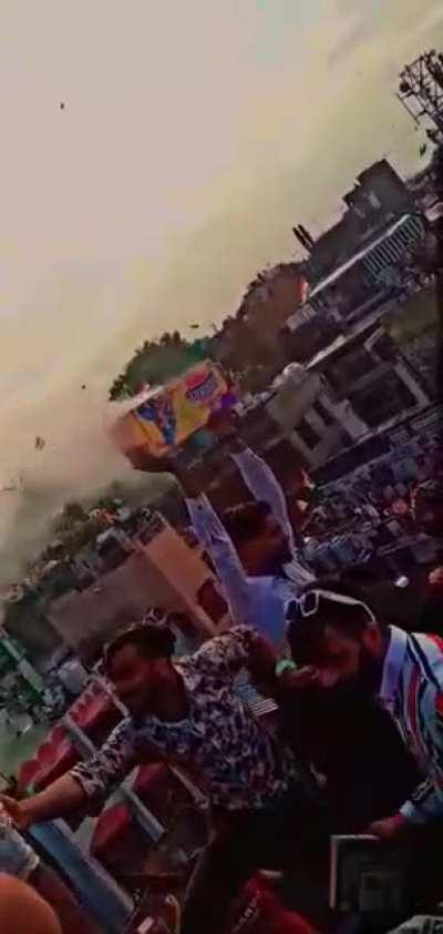 Holding sky-shot fireworks in your arms