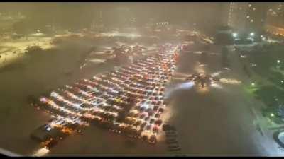 A normal new year's tree in Krasnoyarsk