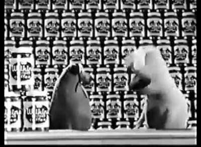 When it comes to cursed commercials. Here is a compilation of strange and kinda brutal coffee commercials from the 50s. Basically it features this psychotic prototype Kermit the frog beating up and killing a muppet because he doesn't like Wilkins Coffee. 