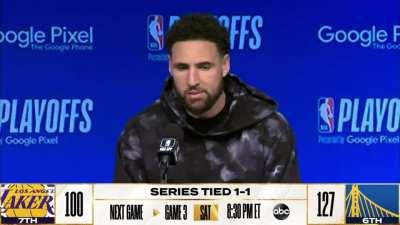 Klay on playing the Lakers in LA in the playoffs: 