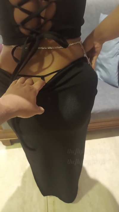 Recently I went to an exotic resort dressed like a belly dancer. At night i was super horny after getting eye fucked by random men the whole day. My cuck couldn't control himself and tried to fuck me that night. More in discription 👇 full 17 minutes vid a