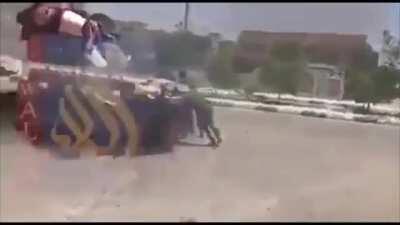 An Iraqi PMU soldier is shot by an ISIS sniper while trying to save a child from ISIS sniper fire in Fallujah. The rest of his unit then mounts a daring rescue mission. Utilizing some nearby armor, they cross into the danger area and retrieve both the wou