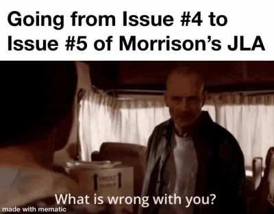 “You can just jump into Grant Morrson’s JLA run” they said. “You don’t need much context” they said.