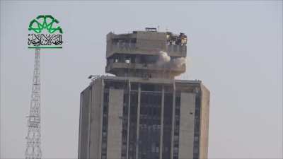 Opposition forces use an AZP S-60 technical to target a Syrian Army observation post overlooking Aleppo - 8/18/2014