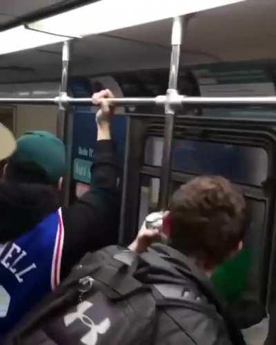 WCGW Trying to get in a moving train
