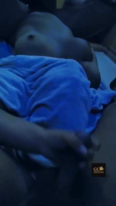 SHE AND HER HUSBAND CAME TO MY OFFICE FOR AN INTERVIEW. WE MADE HER AN OFFER FOR SEX, AND SHE ACCEPTED. NOW SHE IS PLEASURING HERSELF IN FRONT OF HER HUSBAND.