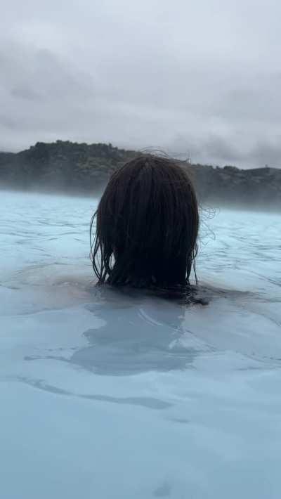 Flashing my ass and pussy at the Blue Lagoon in Iceland