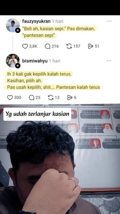 Karena kasihan…