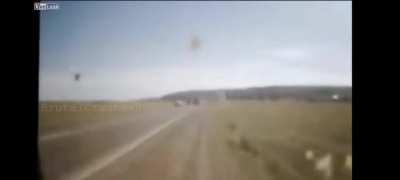 Female driver of Toyota dies after a strong collision with Bus, no one else was injured. (2 Angles and Slow motion) 