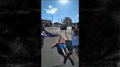 Racist slept after assaulting peaceful protester...