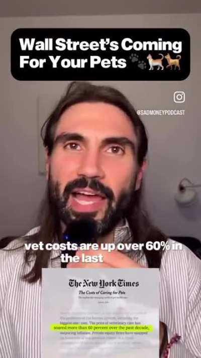 Private equity has infiltrated  veterinary practices to exploit people’s love for their pets. And congress is heavily invested in these companies.