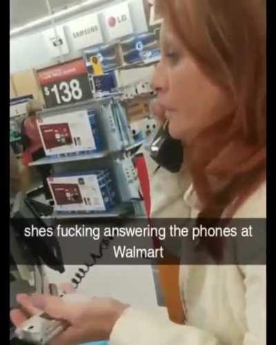 Random customer answers the phone at an understaffed Walmart