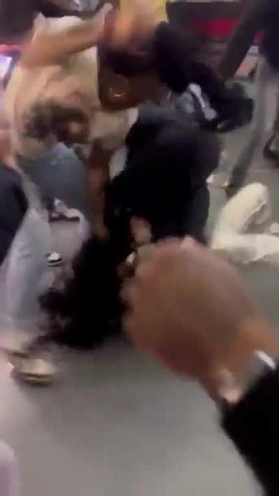 Fight outside Lil Durk concert, boyfriend hits woman fighting girlfriend (You can hear the hit.)