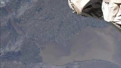 Río de la Plata desde la Estación Espacial 12:50 4/7/21