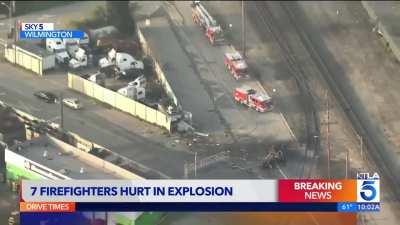 Propane truck explodes, several firemen injured (news video)