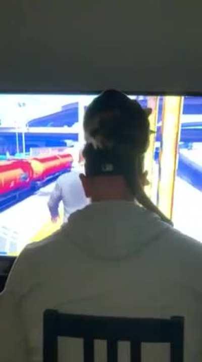 This is Luna. She doesn’t like when you play video games because she gets jealous of the all the attention the TV is receiving. So she sits on your head, like a total jerk.