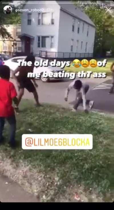 0Seven roboo beating Lil Moe6blocka💀😂 “big age difference tho”