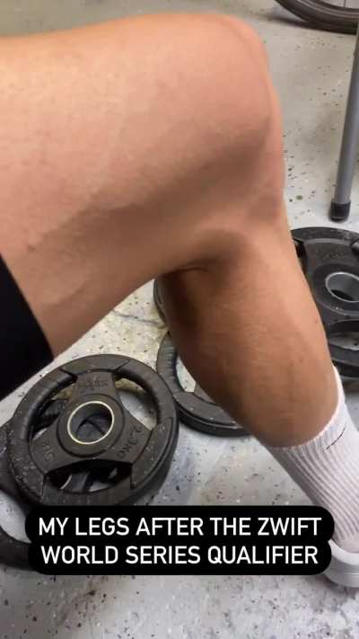 My leg after a Zwift World Series Race