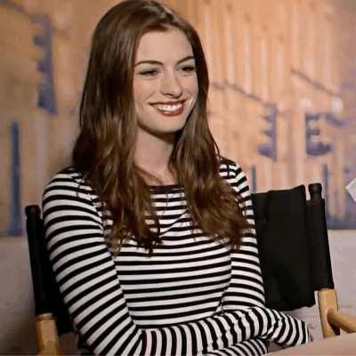 Anne Hathaway wants the interview to be over..