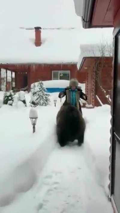 Coming home to babushka's hugs after a tiring day