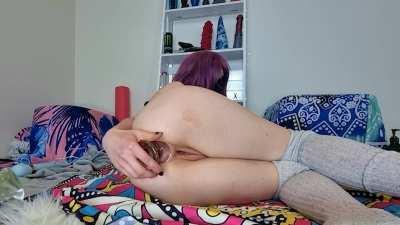 I searched everywhere and I think this is the biggest glass plug you can get, it took me months of training to get it in 😛