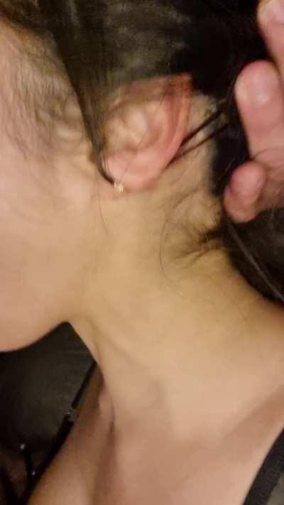 pov of unfaithful wife choking on someone else's cock...recording with my husband's cell phone that he forgot at home... it will be one more for his gallery, he loves being beta  