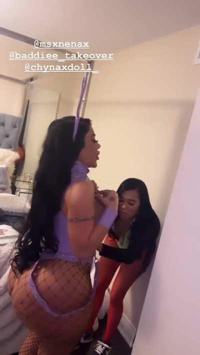 Her friends helping her