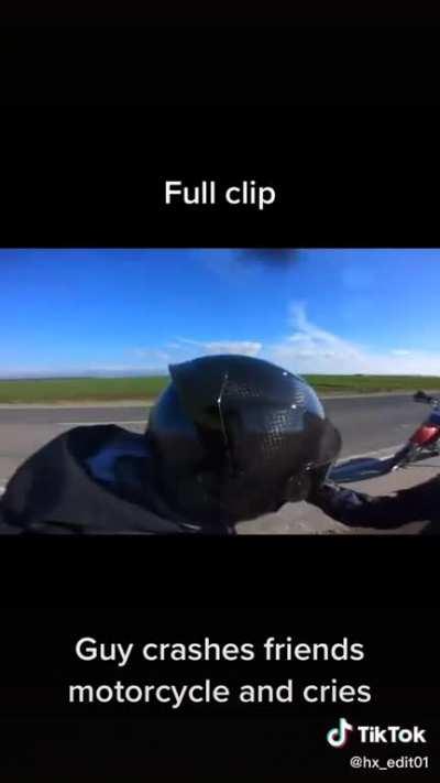 Chad doesn't care about his bike, only about his friend's well being