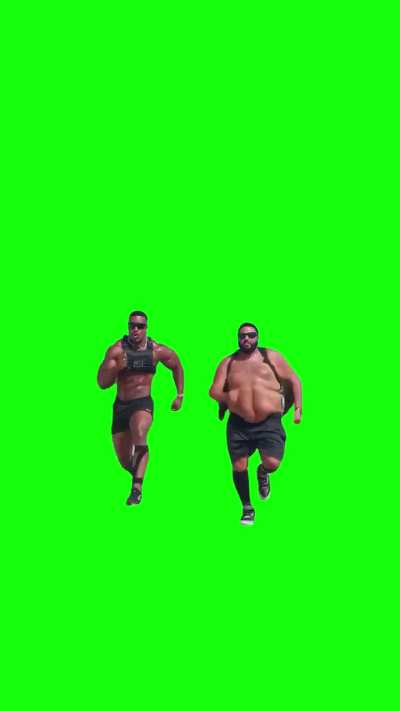 DJ Khaled and Ashton Hall Running Green Screen Meme Template