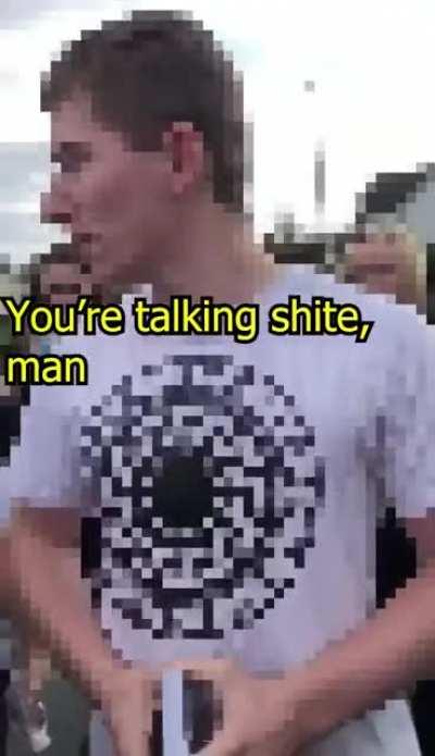 A neo-Nazi waited outside a school in Scotland and tried to recruit some kids. They were having none of it. (I added subtitles)