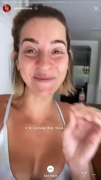 Instagram story: juggling around in a bikini