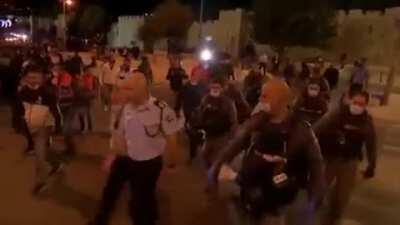 Palestinians of Jerusalem march after the murder of Eyad Halaq by Israeli forces