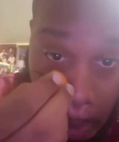 rubbing habanero chili under your eyes