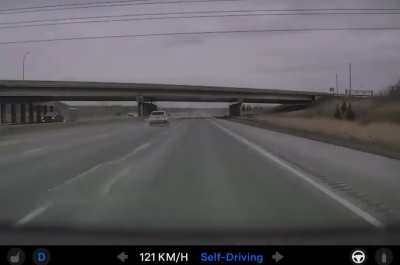 FSD had some intrusive thoughts with the overpass, today