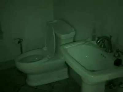 Ghost caught on camera in bathroom (warming: spooky)