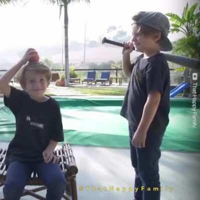 having fun with the baseball bat