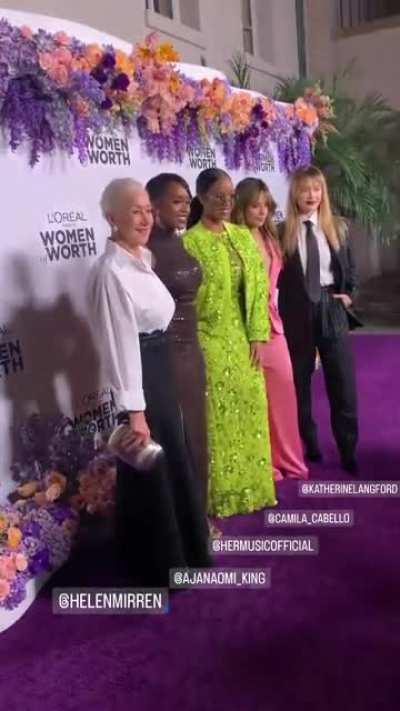 Katherine Langford at L’oreal Paris Women Of Worth with Helen Mirren, Aja Naomi King, H.E.R. and Camila Cabello