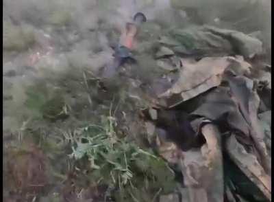 Ukrainian soldiers defending the hills near the Siverskyi Donets, Bilohorivka region.