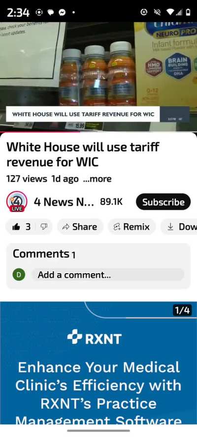 God bless Donald Trump. Do you support him wanting to use the tariff money to support W.I.C.?