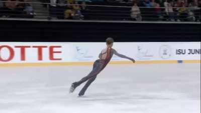 Alexandra Trusova does the quadruple Lutz--the first female to ever do so.