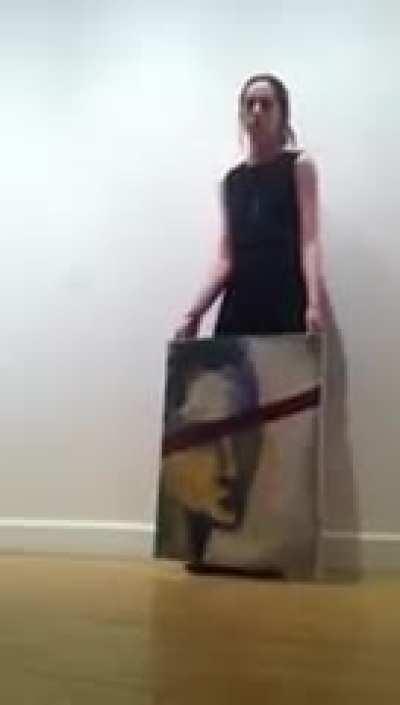 Art Student freaks out on receiving criticism about the painting she made.