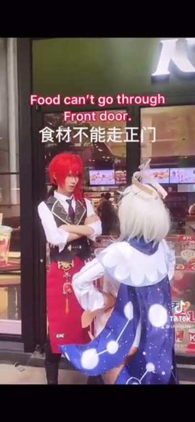 KFC employee Diluc finds emergency food supply