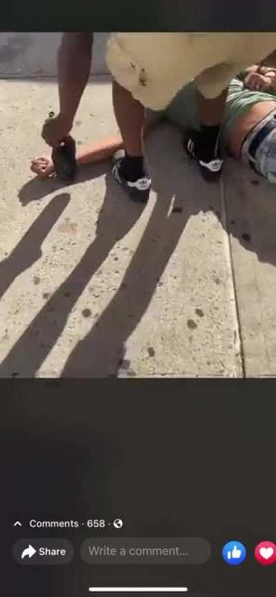 Young fella gets taught a lesson by an old man..