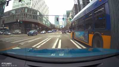 I was the idiot in this one i thought the bus had hazard on  [oc]