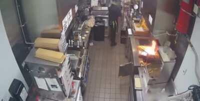 HMFT after I pour water in an oil fire