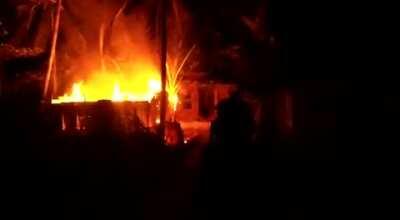 Gas Cylinder Explosion In Kerala (India), house burnt down. December 10 2020