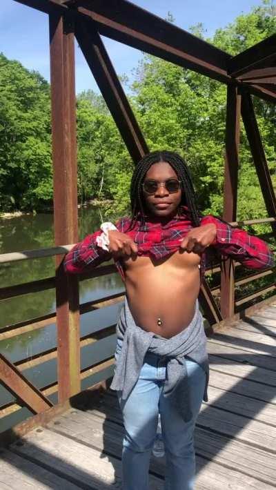 Getting sneaky on a popular bike riding trail