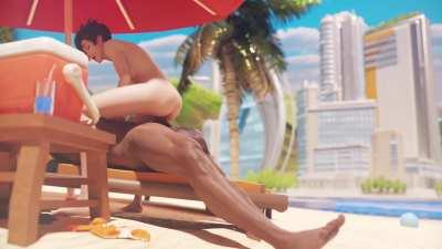 Tracer at the beach.