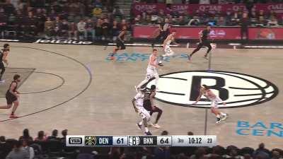 [Highlight] Claxton disrespectful block on Jokic leads to easy layup for Cam Thomas