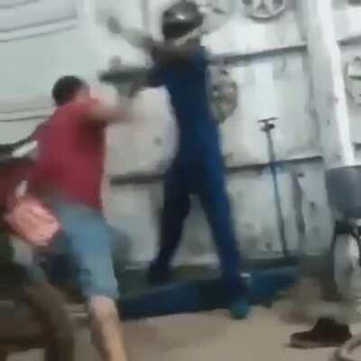 Having a helmet helps